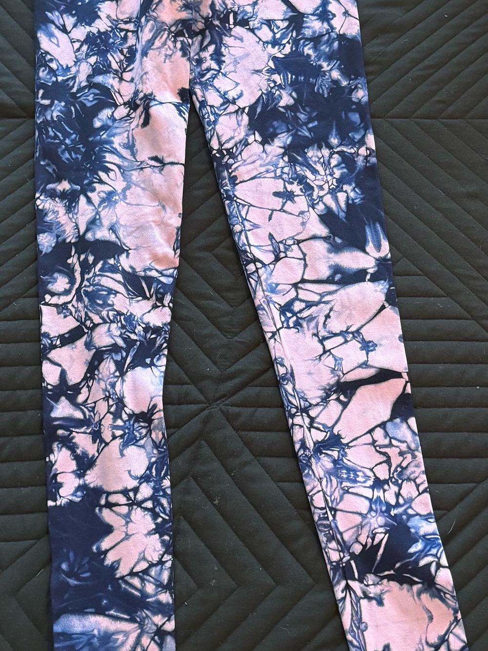 NUX Pink and Navy Tie-Dye Leggings